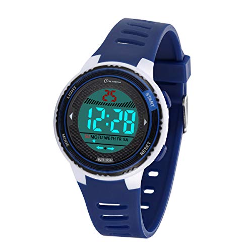 DTKID Reloj Digital para Niños Niña,Chicos Chicas,Impermeabl Deportes al Aire Libre LED Multifuncionales Relojes de Pulsera con Alarma/Cronómetro para Niños,Niñas (Azul marino-8563)