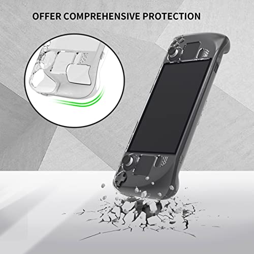 Dufuso Funda para Valve Steam Deck/Steam Deck OLED + 2 Piezas Protector de Pantalla, Carcasa Protectora de Hard PC, Militar Grado Anti-arañazos Bumper Case con Plegabl Soporte con 9H Cristal Templado