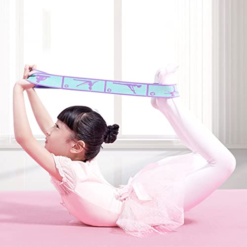 DULSPUE Tronco propiocepcion Suelo pelvico,Pilates Accesorios,Cinturon Yoga,Bandas elasticas Fitness,Banda Elastica Fitness,Banda elástica de Yoga de 8 Rejillas para Mujeres y niñas (Azul)