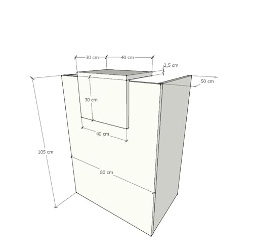 DUÓFIC MOSTRADOR de Recepción y Oficina. Fácil Montaje. 80X105X50CM con Cierres Laterales y embellecedor 30x40CM Color Blanco. Fabricado en España. Envío a Toda la península.