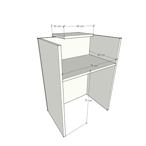 DUÓFIC MOSTRADOR de Recepción y Oficina. Fácil Montaje. 80X105X50CM con Cierres Laterales y embellecedor 30x40CM Color Blanco. Fabricado en España. Envío a Toda la península.