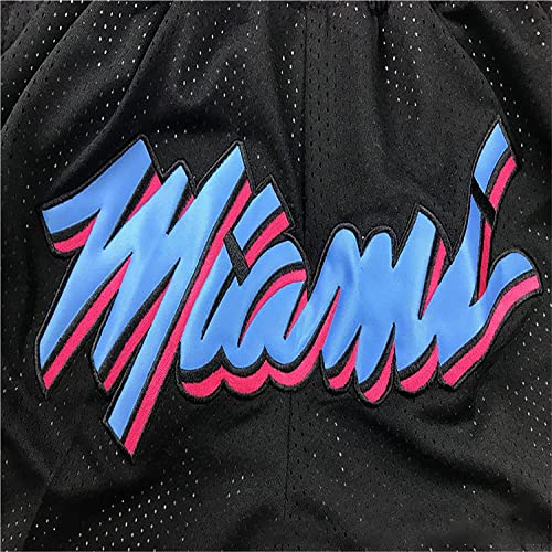 DUOROUPUTAO - Pantalones Cortos Hombre, de Miami Heat City Edition, para Adultos, de Baloncesto para Hombre Shorts de Entrenamiento de Secado rápido con Bolsillos (Rosa, S)