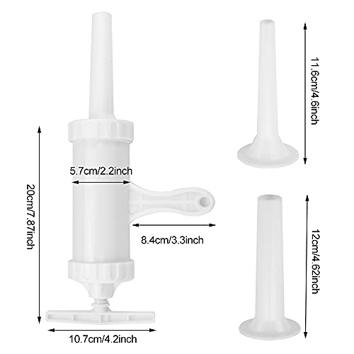 DURANTEY Embutidora de Chorizos Manual Embutidora de Salchichas de Plastico Embutidora Casera para Embutir Chorizos con 2 Embudos Herramientas para Embutidos Caseros para Cocinas Familias - Blcanco