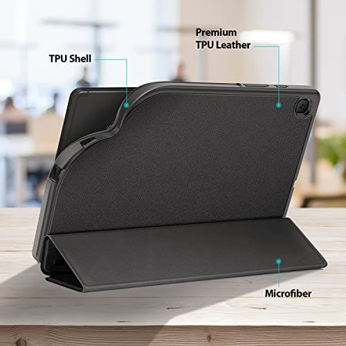 DUX DUCIS Funda para Samsung Galaxy Tab S6 Lite 10.4 (P610 / P615) 2020 & 2022, TPU Suave Estuche de protección magnética Delgada con Soporte para S Pen para Tab S6 Lite 10.4 Pulgadas (Negro)