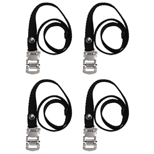 DVZUYS 4 Piezas Correas de Pedales de Bicicleta Ajustable, Negro para Ciclismo al Aire Libre Bicicleta Estática (50CM/19,68Pulgadas)