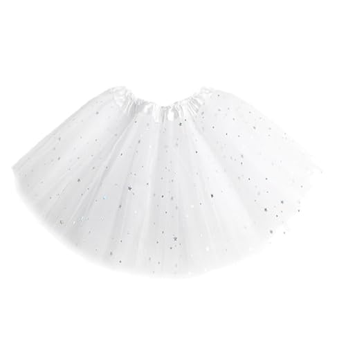 DVZUYS NiñA Estrella Lentejuelas Fiesta Baile Ballet Tutú Falda para Danza Rendimiento Fiesta 30 CM de Longitud para niña Bebe con Estrella Falda Disfraz Ballet