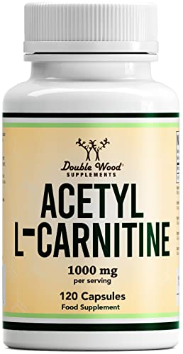 DW Acetil L-Carnitina Cápsulas | 120 Cápsulas de L Carnitina de Alta Potencia - 1000mg de Carnitina por porción | Sin OGM ni Gluten | Fabricado en el Reino Unido.