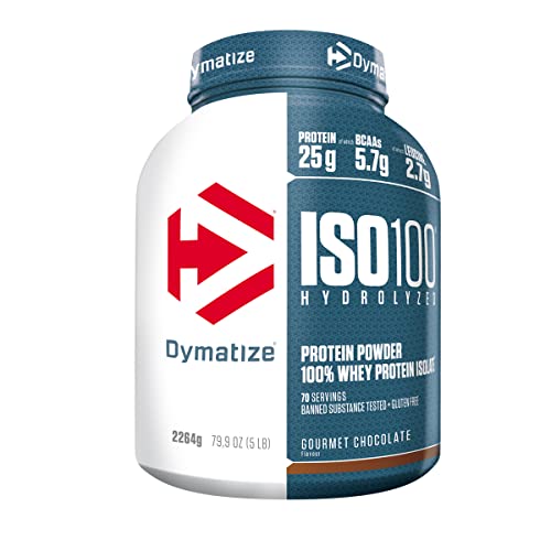 Dymatize ISO 100 Hydrolyzed Gourmet Chocolate 2264g - Hidrolizado de Proteína de Suero Whey + Aislado en Polvo