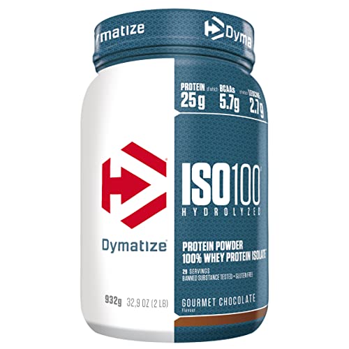 Dymatize ISO 100 Hydrolyzed Gourmet Chocolate 932g - Hidrolizado de Proteína de Suero Whey + Aislado en Polvo