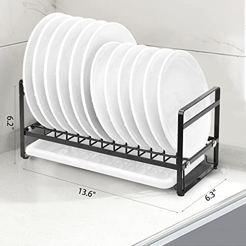 E-Room Trend Escurridor de Platos para Cocina Negro Paquete de 2 Platos y Soporte para Utensilios escurridor de Platos Desmontable para gabinete de encimera de Cocina (DR346B)