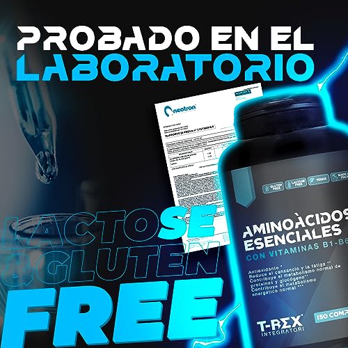 EAA Aminoácidos Esenciales 150 comprimidos de 1,5g con un mix de vitaminas B1, B6 y E. Suplemento indispensable para los deportistas. (Sin Aroma, 150 Tabletas)