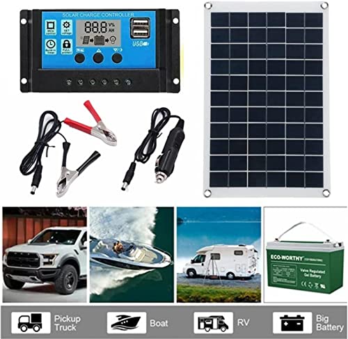 Earnmore 300W Kit Panel Solar Portátil, Panel Solar Flexible Cargador Solar monocristalino para la energía Solar al Aire Libre, embarcaciones, Camping, caravanas o autocaravanas-60a Controller