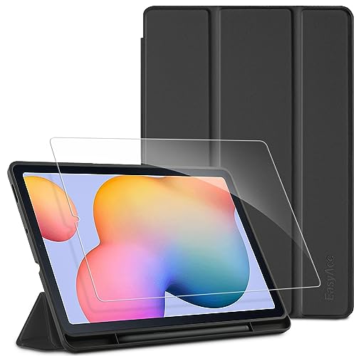 EasyAcc Funda Compatible con Samsung Galaxy Tab S6 Lite 10.4 2022/2020 + Protector de Pantalla, Ultradelgada Carcasa Compatible con Galaxy Tab S6 Lite 10.4 Pulgadas 2022/2020 Tableta, Negro