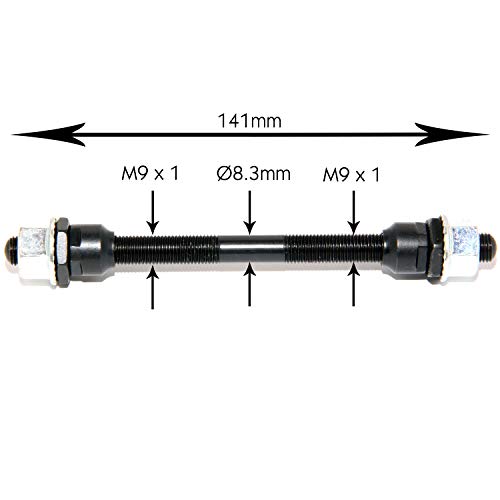 Easyboost Eje de Rueda Trasera 10 x 145mm Hueco Bicicleta MTB Tuerca Cónica Pivote Universal y Tuerca Hexagonal