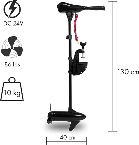 EBERTH Motor fueraborda, motor eléctrico barco, 86 lbs de empuje, 12 V, motor fueraborda eléctrico, sin licencia, 5 marchas adelante, 3 marchas atrás, motor fueraborda, motor barco