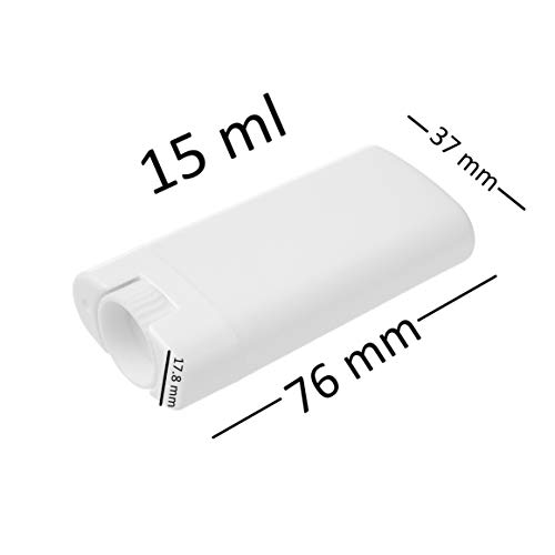 Eco-Fused Paquete de 10 recipientes ambientadores - Blanco - 0,5 oz (15 ml) - 60 Pegatinas grabables - Mecanismo de torsión - Contenedores de cosméticos Recargables para ambientador casero, Blanco,