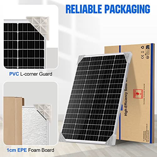 ECO-WORTHY 170W 12V Panel Solar Monocristalino, Placa Solar para Autocaravana, Vivienda de Jardín, Barco y Hogar