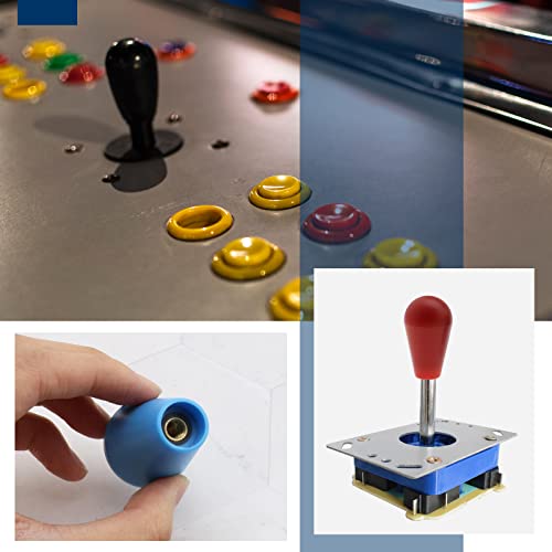 ECSiNG 4 unids elipse Oval Joystick Cabeza balancín Bola Superior Mango para M5 Tornillo Joystick Arcade Juego DIY Piezas de Repuesto Joystick Accesorios Negro Rojo Blanco Azul