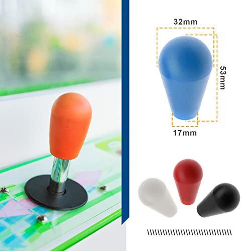 ECSiNG 4 unids elipse Oval Joystick Cabeza balancín Bola Superior Mango para M5 Tornillo Joystick Arcade Juego DIY Piezas de Repuesto Joystick Accesorios Negro Rojo Blanco Azul