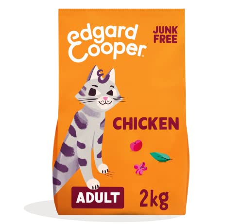 Edgard & Cooper Pienso Gatos Esterilizados o Activos Comida Gatos Adultos Natural Sin Cereales 2kg Pollo, Fácil de digerir, Alimentación Sana Sabrosa y Equilibada