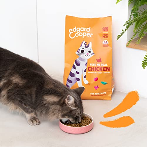 Edgard & Cooper Pienso Gatos Esterilizados o Activos Comida Gatos Adultos Natural Sin Cereales 2kg Pollo, Fácil de digerir, Alimentación Sana Sabrosa y Equilibada