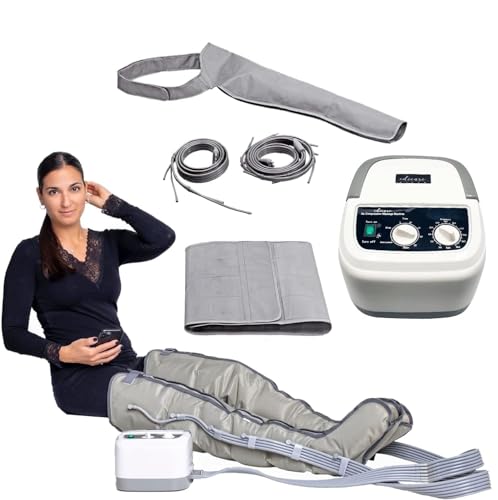 Edicare, Presoterapia para Casa, para Piernas y Pies Cansados, 6 Valvulas, Favorece una Mejor Circulación, Drenaje Linfático, Fácil Uso, Eficacia Profesional (Full Kit)