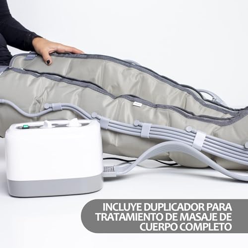 Edicare, Presoterapia para Casa, para Piernas y Pies Cansados, 6 Valvulas, Favorece una Mejor Circulación, Drenaje Linfático, Fácil Uso, Eficacia Profesional (Full Kit)