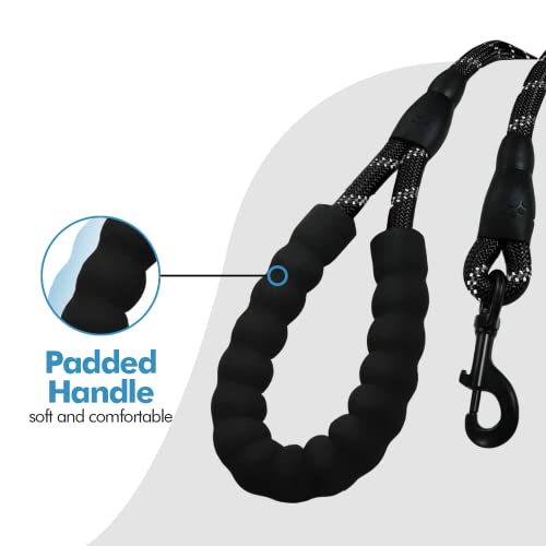 Edipets, Correa Perro, Correas para Perros, para Cachorro, Pequeños, Medianos y Grandes, 1,2 m, 1,5 m, 2,2 m, Correa Perro Adiestramiento (220 CM, Negro)