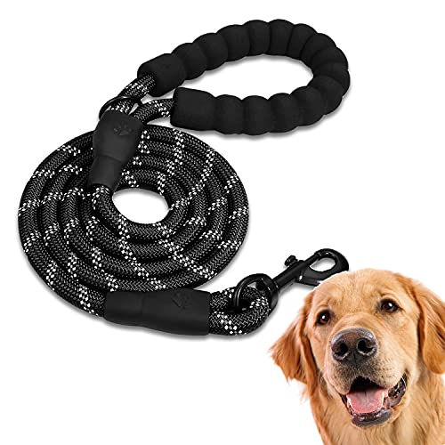 Edipets, Correa Perro, Correas para Perros, para Cachorro, Pequeños, Medianos y Grandes, 1,2 m, 1,5 m, 2,2 m, Correa Perro Adiestramiento (220 CM, Negro)