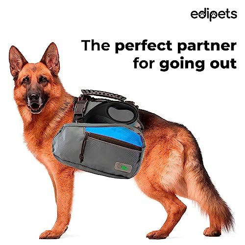 Edipets, Correa Perro Extensible/Retráctil, 5 y 8 Metros, Nuevo Modelo Avanzado, Incluye Dispensador de Bolsas, Cinta Flexible para Adiestramiento y Paseo (Negro, 8 Metros)