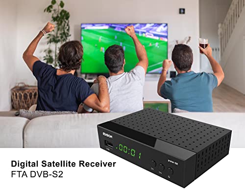 EDISION PROTON S2, DVB-S2 Receptor de satélite digital FTA, WiFi support, USB, HDMI, SCART, Mando a distancia universal 2en1