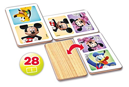 Educa - Dominó Mickey & Friends. Juego Infantil Dominó de Madera Mickey y Minnie. 28 Piezas. A Partir de 3 años (16037)