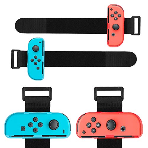 EEEKit Bandas de Muñeca Compatible con Nintendo Switch Joy Cons Game Just Dance 2022 2021 2020 2019, Correa elástica Ajustable para Joy-Cons, Paquete de 2 (Apto para muñeca de 3.15-7.5 Pulgadas)