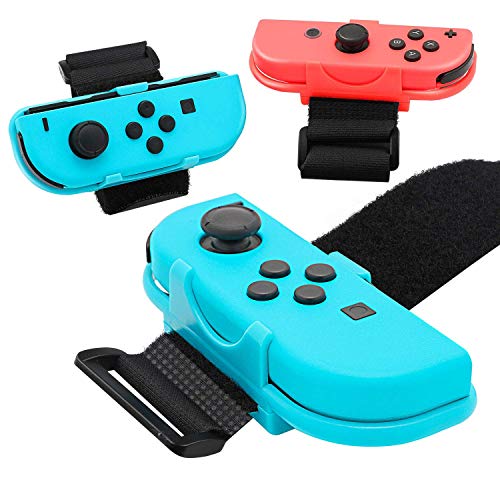 EEEKit Bandas de Muñeca Compatible con Nintendo Switch Joy Cons Game Just Dance 2022 2021 2020 2019, Correa elástica Ajustable para Joy-Cons, Paquete de 2 (Apto para muñeca de 3.15-7.5 Pulgadas)