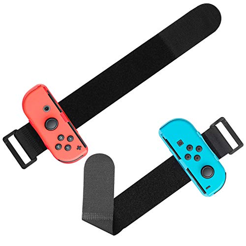 EEEKit Bandas de Muñeca Compatible con Nintendo Switch Joy Cons Game Just Dance 2022 2021 2020 2019, Correa elástica Ajustable para Joy-Cons, Paquete de 2 (Apto para muñeca de 3.15-7.5 Pulgadas)