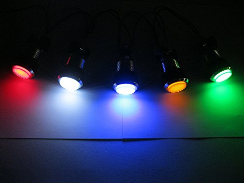 EG STARTS 10x Arcade Chrome LED botones iluminados con interfaz de 4.8 mm Micro Switch para juegos de máquinas Arcade Mame Jamma Parts 12V (cada color de 2 piezas)