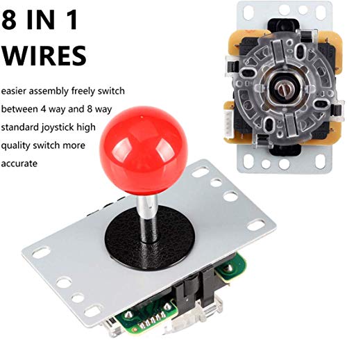 EG STARTS 2 Player Classic Arcade DIY Kit USB Encoder to PC 2x 5 Pin Joystick Games + 16x 30mm 5V LED Botón iluminado 1 + 2 jugadores Botones de monedas para Raspberry Pi 1 2 3 3B Mame Fighting Stick