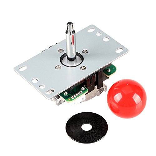 EG STARTS Arcade Classic Competition 5 Pin Stick 5P Rocker 8 Maneras Joystick para PC Xbox 360 PS2 PS3 Juegos KOF SNK Arcade DIY Kit Parts Mame Jamma Machine Gaming (Rojo)