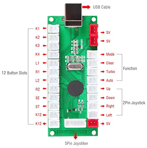 EG STARTS Cero Delay USB Codificador a PC Juegos Mandos para Arcade Sanwa Kits Piezas Mame Jamma & Otro Juegos para PC