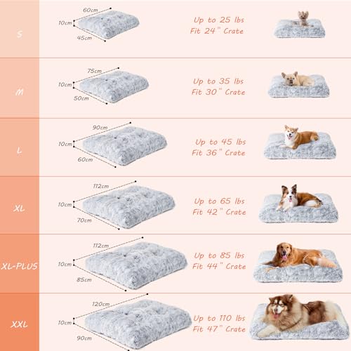 EHEYCIGA Cama Perro Grande Lavable, 90x60x10cm Dog Bed Medianos, Cama para Mascotas, Acolchado Suave Cama Colchon Perros, Gris