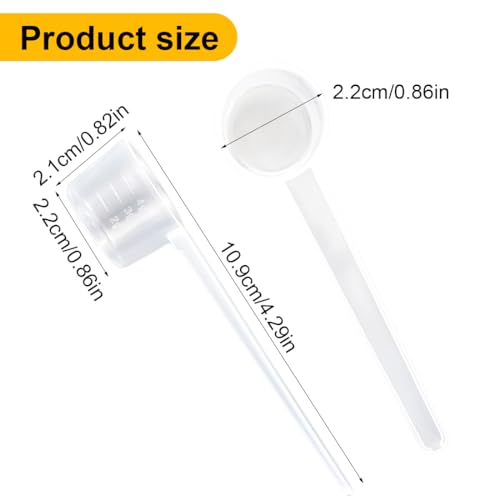 EIHI 4 Piezas Cuchara Medidora Gramos De Plastico, Cucharas Medidoras Gramos, Cucharas Medidoras, Transparente Medidor Gramos Cuchara Dosificadora 5G Para Cocina Condimento Aceite Café,Scoop Proteina