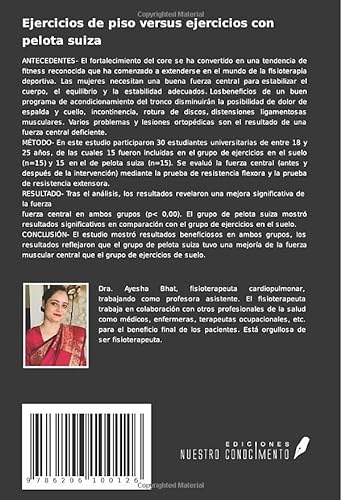 Ejercicios de piso versus ejercicios con pelota suiza: Eficacia de los ejercicios de suelo frente a los ejercicios con pelota suiza sobre la fuerza de los músculos centrales en alumnas