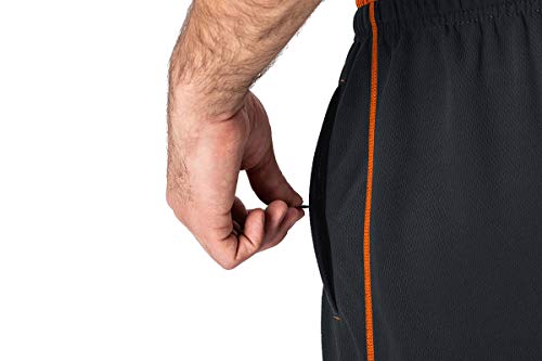 EKLENTSON - Ropa Hombre Jogging Pantalones Chándal Dobladillo Abierto Pantalones Deportivos Bolsillos con Cremallera,Ajuste Holgado,Hombre,Gris-Naranja,Extra-Large