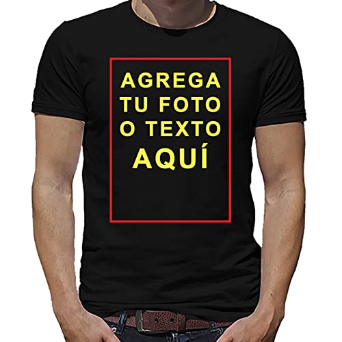 El Cajon Friki Camisetas Personalizadas 100% algodón T-Shirt Personalizadas con tu Foto o diseño en una Camiseta Negra con tú Frase e Imagen para Hombre o Unisex (M)