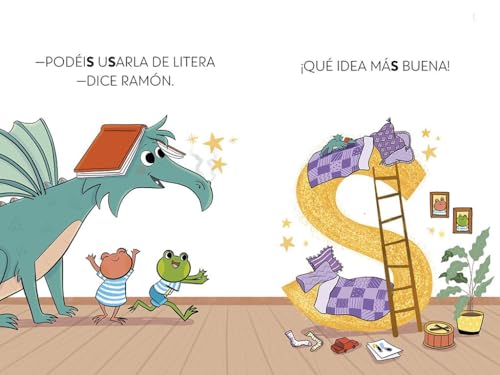 El dragón de las letras 4 - Dos sapos, un dragón y un solo colchón: Aprender a leer con MAYÚSCULAS (a partir de 5 años) (Primeras lecturas)