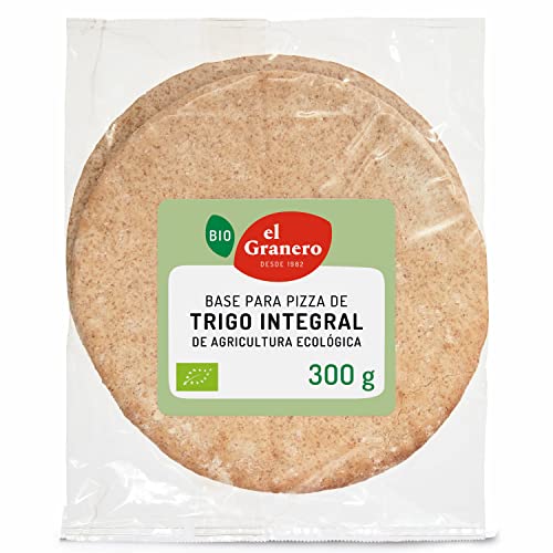 El Granero Integral - Bases de Trigo Integral para Pizza BIO - 2 Und. 300 g - Alto Contenido en Fibra y Nutrientes Esenciales - Niveles Calóricos Bajos - Aptas para Veganos