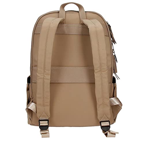 El Potro Lana Mochila para Portátil Adaptable a Carro 14" Beige 30x40x11 cms Poliéster y PU