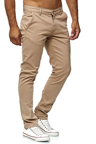 Elara Pantalón Chino Hombre Regular Slim Fit Elástico Chunkyrayan Beige MEL009-Beige-34/32