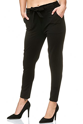 Elara Pantalon Stretch para Mujer Slim Fit Chunkyrayan Negro 7722 Black 38/M