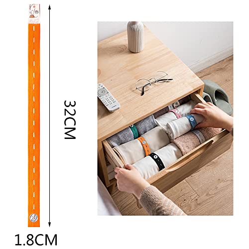 Elásticas Banda con Ojal 24PCS Almacenamiento de Ropa Banda Elástica de Goma Plana con Armario, Viaje, Almacenamiento de Cables y Toalla de Baño, Acabado de Cortinas